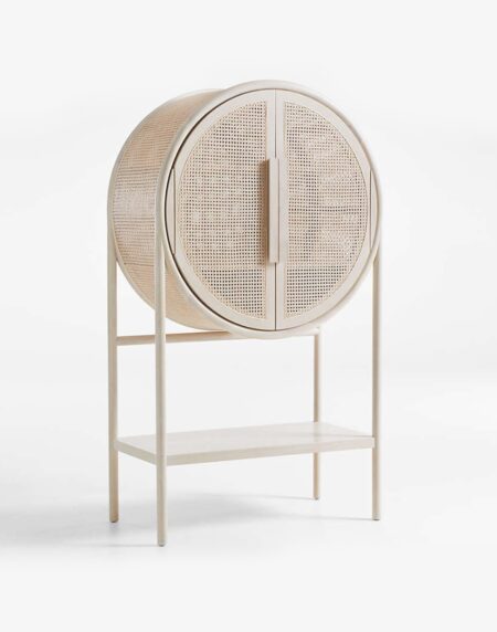 Whitewash Cane Bar Cabinet - Зображення 2