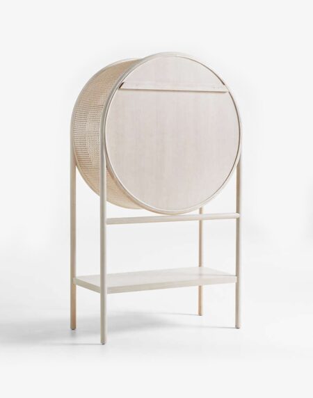 Whitewash Cane Bar Cabinet - Зображення 3